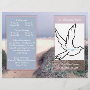 In Rememberance Funeral Program-single fold