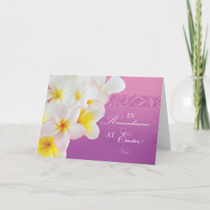 In Remembrance at Easter Flowers and Swirls Card