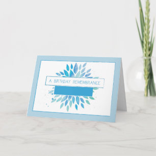 In Remembrance Birthday Celebration, Blue, Teal Wa Card