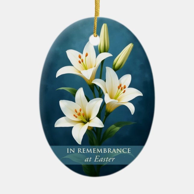 In Remembrance Easter Christian Keepsake Ceramic Ornament (Front)