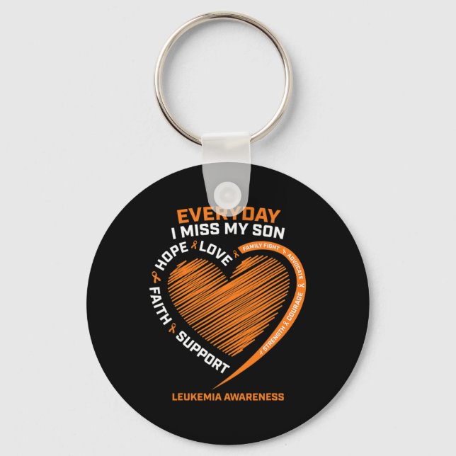 In Remembrance Loving Memory Of My Son Leukaemia A Keychain (Front)