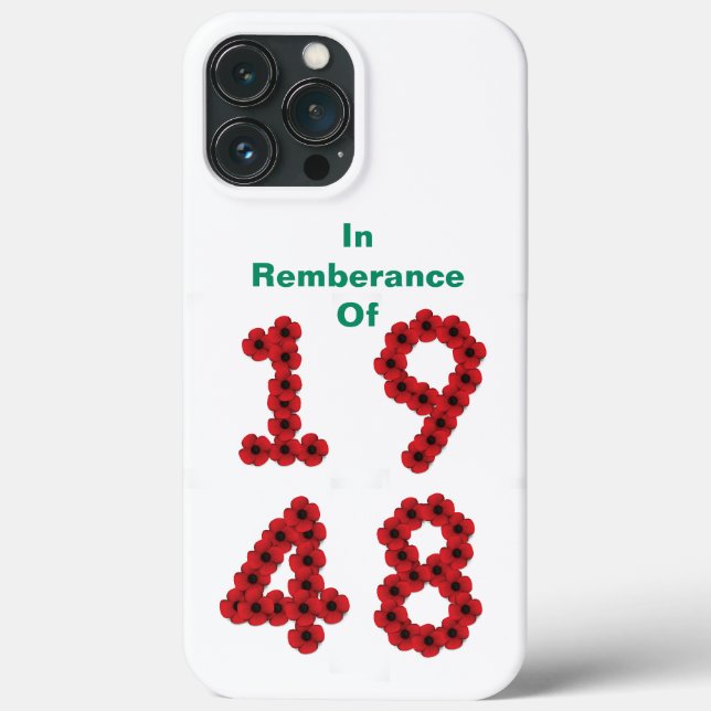 In Remembrance Of 1948 iPhone Case (Back)