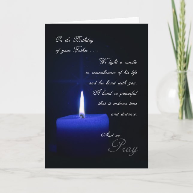 In Remembrance of Father's Birthday Candle Card (Front)