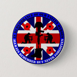 In Remembrance of our fallen UK Heroes 2 Inch Round Button