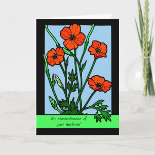 In Remembrance of Your Husband on Anniversary  Card