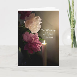 In Remembrance of Your Mother with Peonies Flame  Card