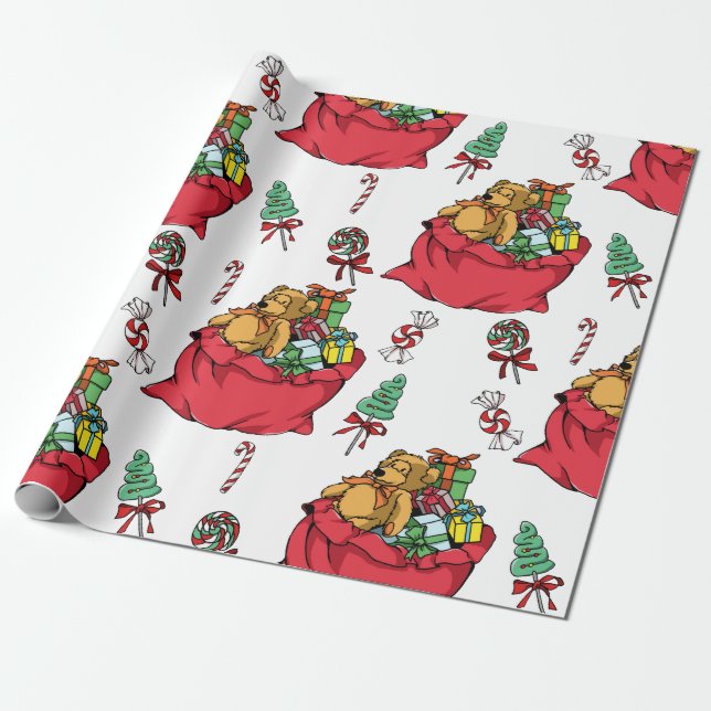 In Santa's Sack Wrapping Paper (Unrolled)