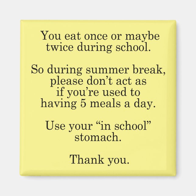 In School Stomach For Summer Magnet (Front)