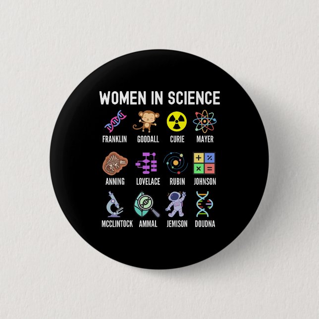 In Science - Feminist Stem Girls Empowerment Kids  2 Inch Round Button (Front)