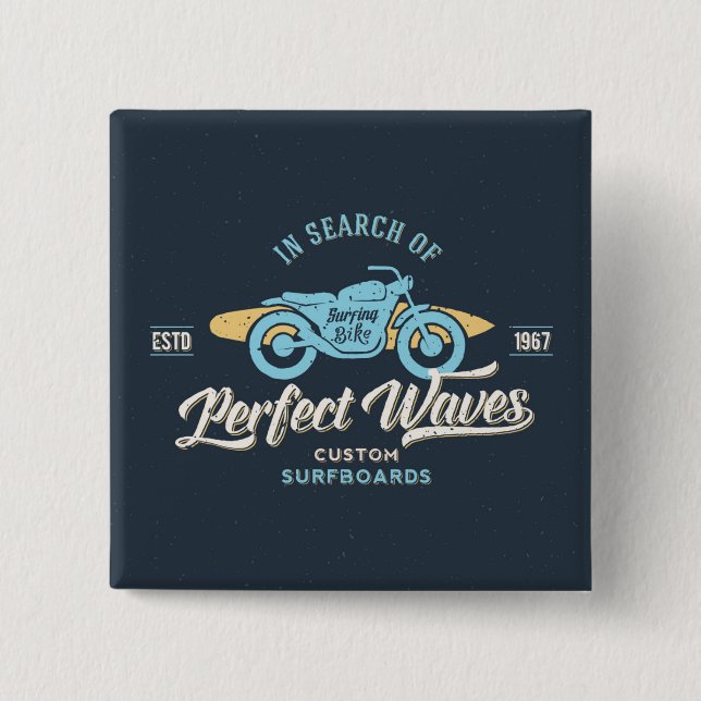In Search Of Perfect Waves Poster 2 Inch Square Button (Front)