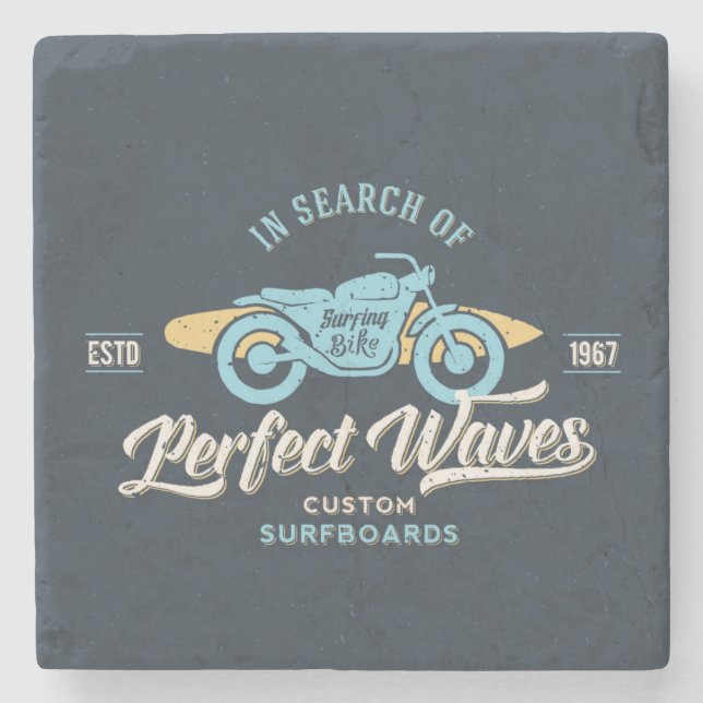 In Search Of Perfect Waves Poster Stone Coaster (Front)