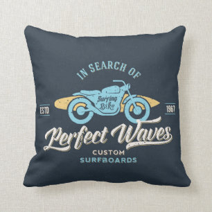 In Search Of Perfect Waves Poster Throw Pillow