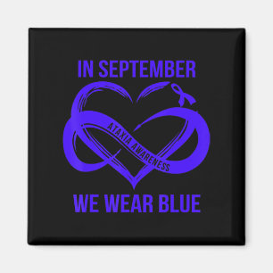 In September We Wear Blue Ataxia Awareness Ribbon Magnet