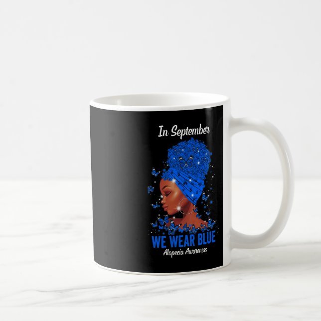 In September We Wear Blue For Alopecia Awareness B Coffee Mug (Right)