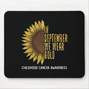 In September We Wear Gold Childhood Cancer Awaren Mouse Pad