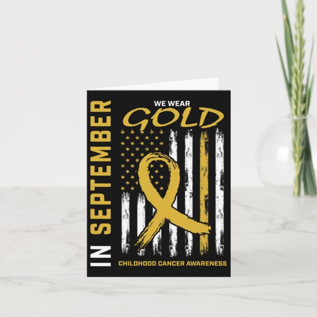 In September We Wear Gold Childhood Cancer Awarene Card (Front)