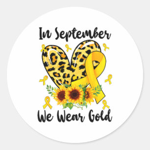 In September We Wear Gold Childhood Cancer Awarene Classic Round Sticker