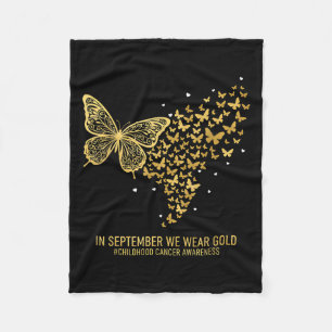 In September We Wear Gold Childhood Cancer Awarene Fleece Blanket