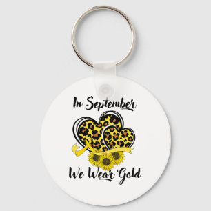In September We Wear Gold Childhood Cancer Awarene Keychain