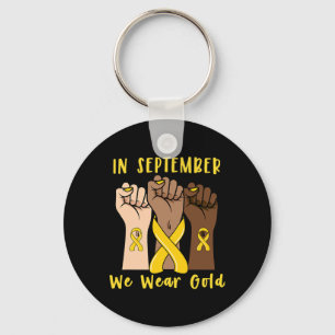 In September We Wear Gold Childhood Cancer Awarene Keychain