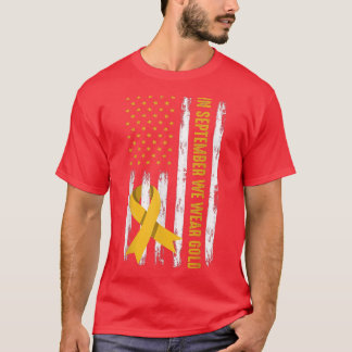 In September We Wear Gold Childhood Cancer Awarene T-Shirt