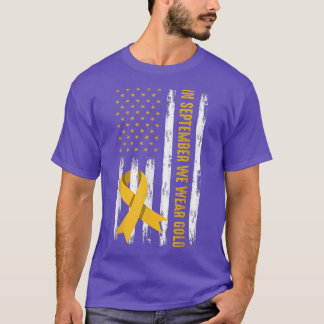 In September We Wear Gold Childhood Cancer Awarene T-Shirt