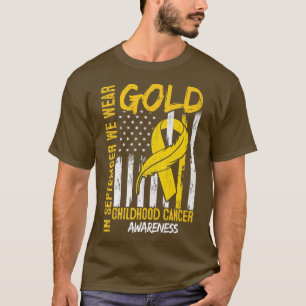In September We Wear Gold Flag Ribbon Childhood Ca T-Shirt
