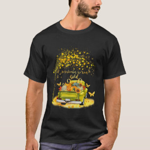 In September We Wear Gold Pumpkin Truck Childhood  T-Shirt