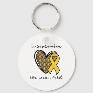 In September We Wear Gold Rainbow Childhood Cancer Keychain