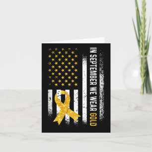 In September We Wear Gold Ribbon Flag Childhood Ca Card