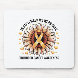 In September We Wear Gold Sunflower Childhood Awar Mouse Pad