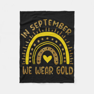 In September We Wear Golden Childhood Cancer Aware Fleece Blanket