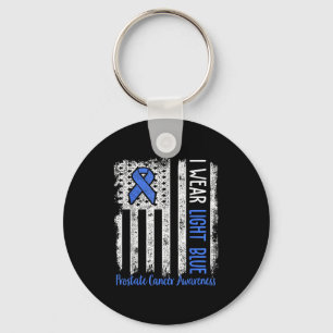 In September We Wear Light Blue Prostate Cancer Aw Keychain