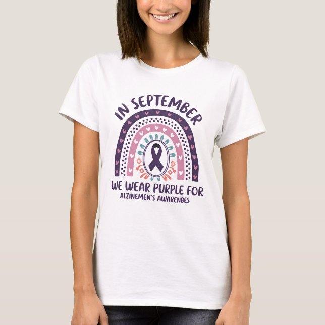 In September We Wear Purple Alzheimer's Awareness T-Shirt (Front)
