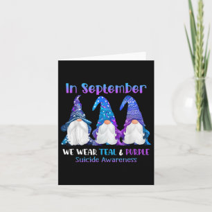 In September We Wear Teal & Purple Ribbon Suic Card