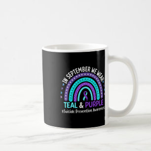 In September We Wear Teal And Purple Ribbon Suicid Coffee Mug