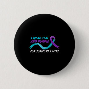 In September We Wear Teal And Purple Suicide Preve 2 Inch Round Button