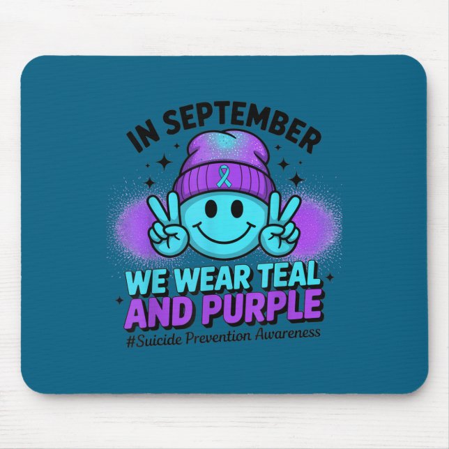 In September We Wear Teal And Purple Suicide Preve Mouse Pad (Front)