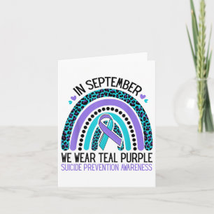 In September We Wear Teal Purple Ribbon Suicide Aw Card