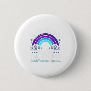In September We Wear Teal Purple Ribbon Suicide Pr 2 Inch Round Button
