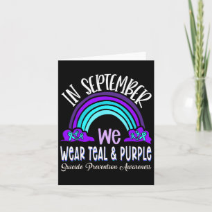 In September We Wear Teal Purple Ribbon Suicide Pr Card