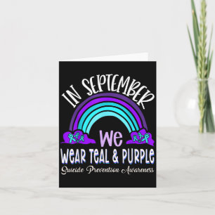 In September We Wear Teal Purple Ribbon Suicide Pr Card