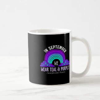 In September We Wear Teal Purple Ribbon Suicide Pr Coffee Mug