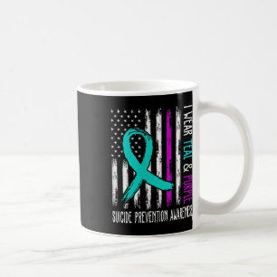 In September We Wear Teal Purple Ribbon Suicide Pr Coffee Mug