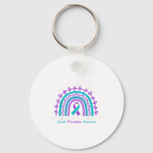 In September We Wear Teal Purple Ribbon Suicide Pr Keychain