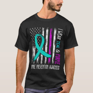 In September We Wear Teal Purple Ribbon Suicide Pr T-Shirt