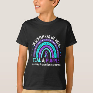 In September We Wear Teal Purple Ribbon Suicide Pr T-Shirt