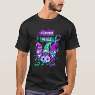 In September We Wear Teal & Purple Ribbon Suicide  T-Shirt