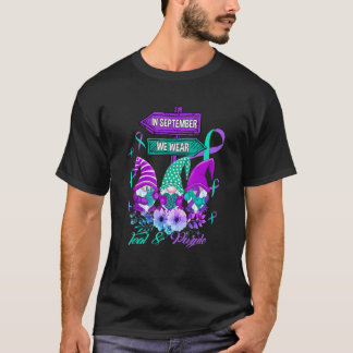 In September We Wear Teal & Purple Ribbon Suicide T-Shirt