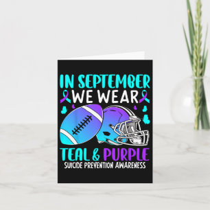 In September We Wear Teal Purple Ribbon Tackle Foo Card